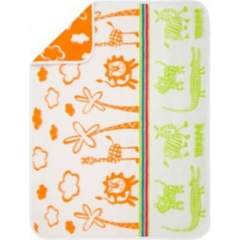 Bērnu sega Teddy bear 75x105 Safari oranži zaļa