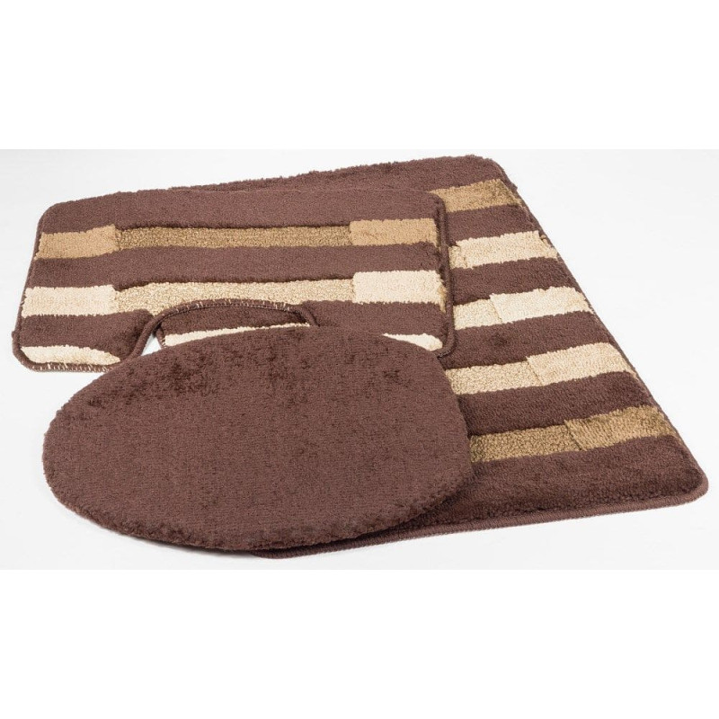 Javo Vannas istabas paklājs, komplektā 3 gab. Roma 50x80 + 40x50 + Dēlis brūns bē&scaron;s