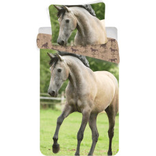 Kokvilnas gultas veļa 140x200 Koń Zachodni 0723 Konik Horse spilvendrāna 70x90