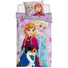 Kokvilnas gultas veļa 160x200 Frozen Frozen Elsa Ania un Olaf virši 7429