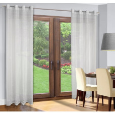 Gatavs aizkars ar starplikām 140x250 Ibiza balts