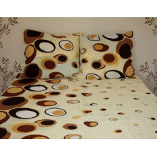 Mizas pakaiši 180x200 311/1 krēmkrāsas apļi brūnas pogas 100% bieza kokvilna