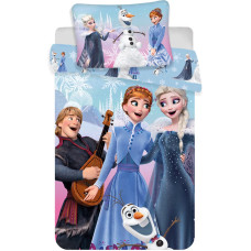 Kokvilnas gultas veļa 140x200 Frozen Frozen 4455 Anna Elsa Olaf Kristoff spilvendrāna 70x90