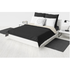 Atlanta balts melns gultas pārklājs 150x200, abpusējs, stepēts