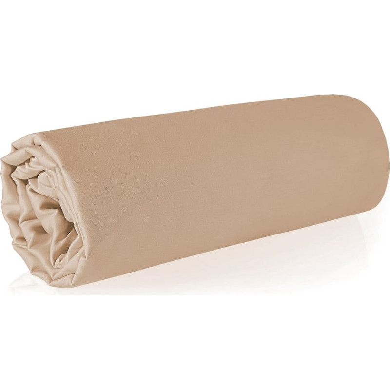 Nova satīna palags 160x210, gaiši brūns