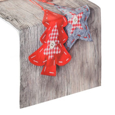 Ziemassvētku galdauts galda celiņš 40x140 Tree bēšs sarkans