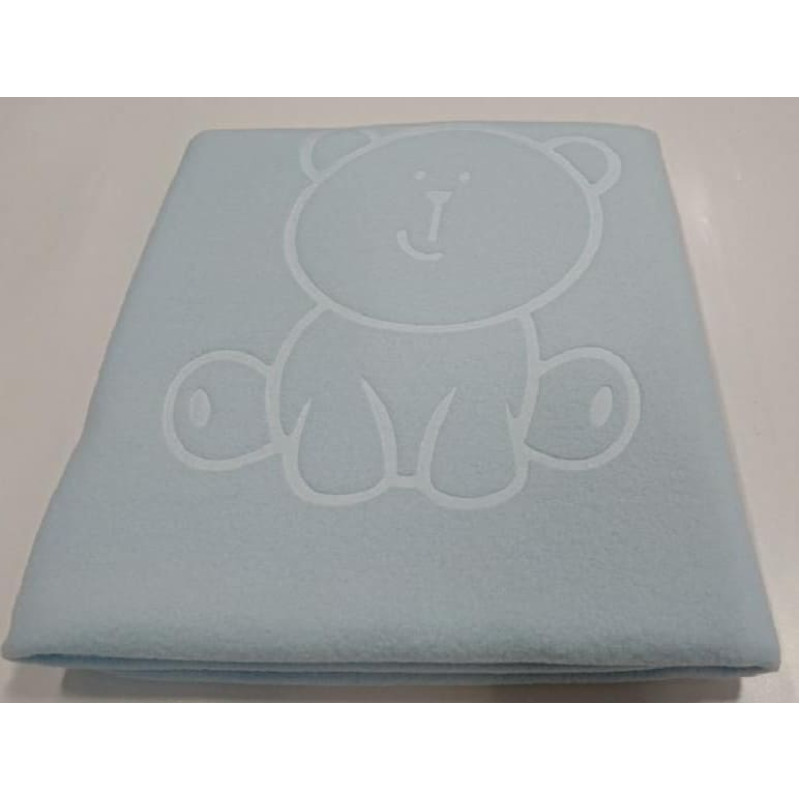 Bērnu sega 80x90 reljefs Lācītis zils flīss 020