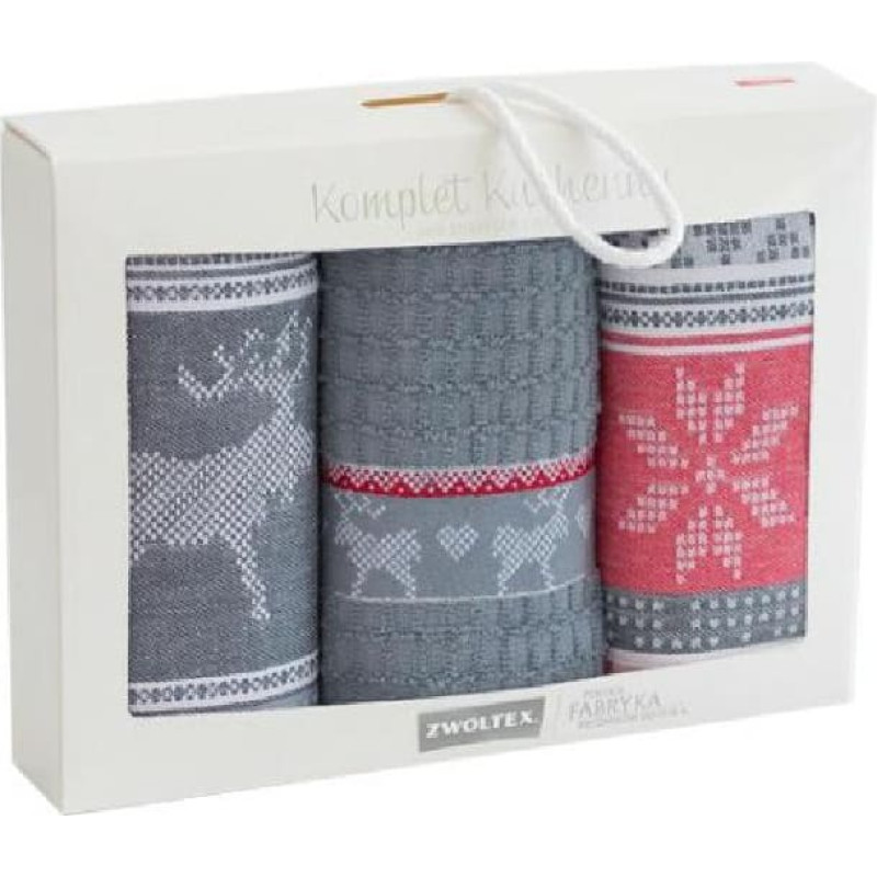 Virtuves lupatu komplekts Heron 3gab Lapzemes pelēki sarkans Reindeer