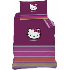 CTI Kokvilnas gultas veļa 140x200 Hello Kitty 1465 kitty svītru spilvendrāna 70x90