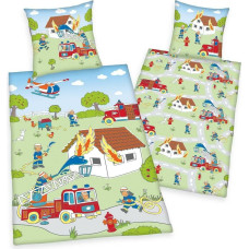 Kokvilnas gultas veļa 140x200 Fire Department 8740 saimniecības ugunsdzēsēju mašīnas ugunsdzēsības spilvendrāna 70x90