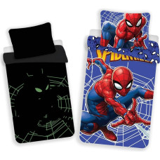 Gultas veļa spīd tumsā 140x200 Spiderman Spider Man 9339 kokvilnas spilvendrāna 70x90
