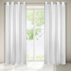 Gatavs aizkars ar starplikām 140x250, balts Aggie