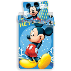 Kokvilnas gultas veļa 140x200 Mickey Mouse 8927 Mickey Mouse zila spilvendrāna 70x90