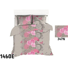 Mizas pakaiši 140x200 347N pelēki ziedi rozā uzraksti 1460E