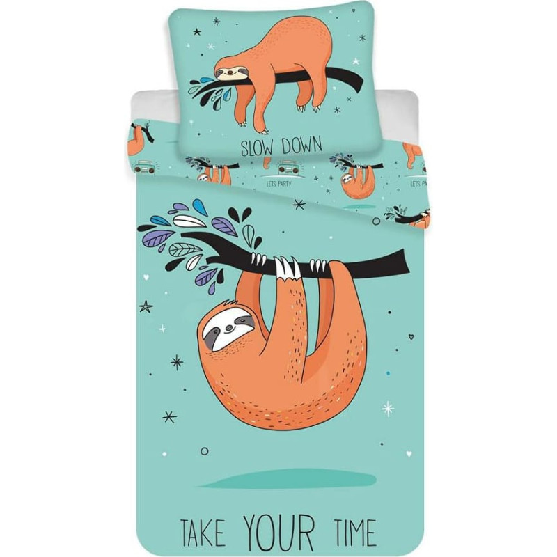 Kokvilnas gultas veļa 140x200 Leniwiec 0654 spilvendrāna 70x90