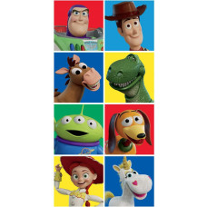 Pludmales dvielis 70x140 Toy Story 0333 Šerifs Skinny Buzz Lightyear Rex Aliens Plāna kokvilna