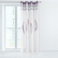 Gatavs aizkars ar starplikām 140x250 Spalvu spalvas balti violets