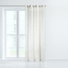 Gatavs aizkars ar starplikām 140x250 Pia, balts, sudrabs