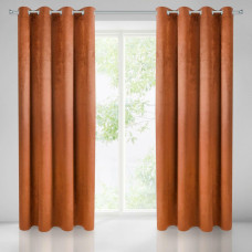 Gatavs aizkars ar cilpām 140x250 Taylor ķieģeļu sarkans samts