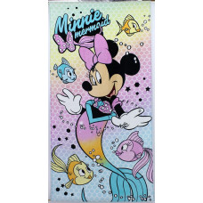 Pludmales dvielis 70x140 Mini Mouse sirēna Minnie Mouse sirēna zivs pastelis 3507 bērnu 360g/m2