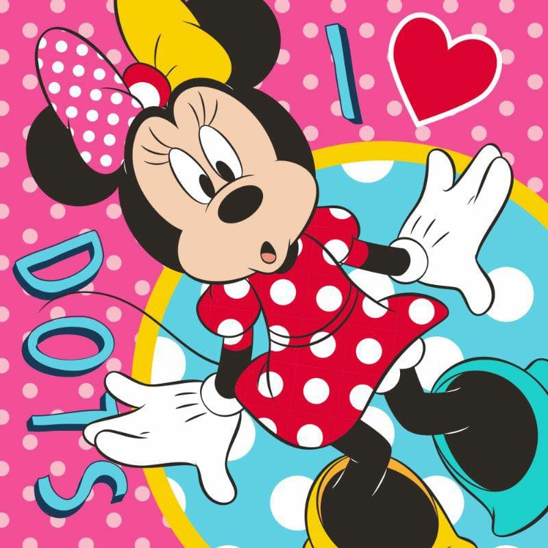 Bērnudārza dvielis 30x30 Mini Minnie Mouse rozā polka dots 5161