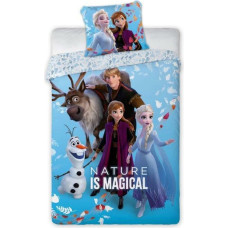 Kokvilnas gultasveļa 140x200 Frozen 2 Frozen Anna Elsa forest Olaf Sven Kristoff 6738