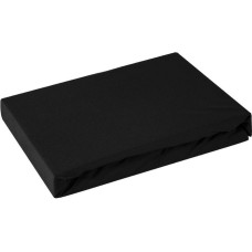 Džersija palags ar elastīgo joslu 140x200 melns augstajam matracim 30 cm 125 g/m2