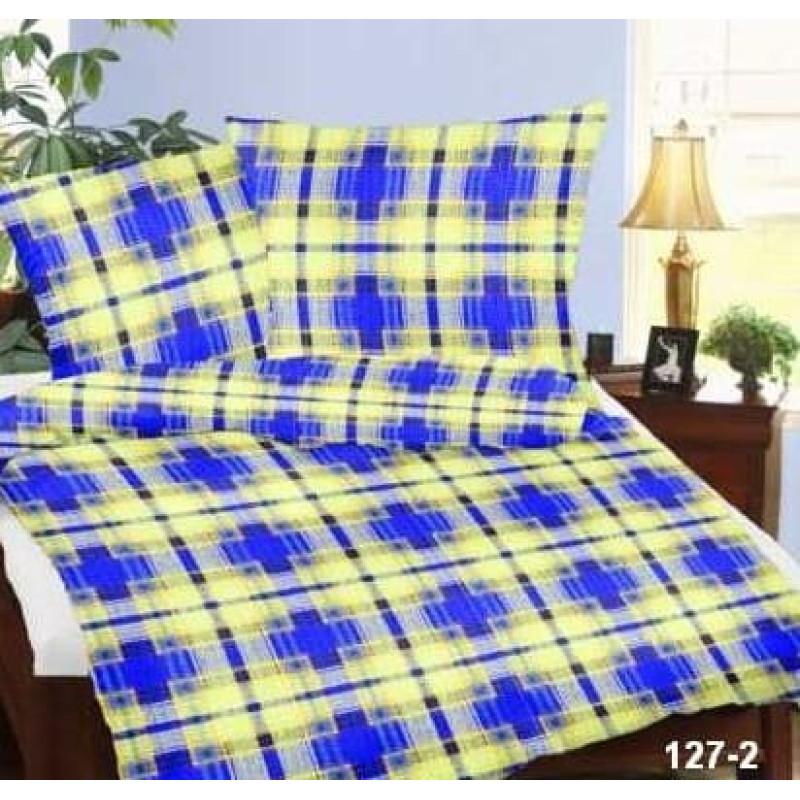 Mizas pakaiši 200x200 127/2 Krata Krzyś zils ar pogām 100% bieza kokvilna