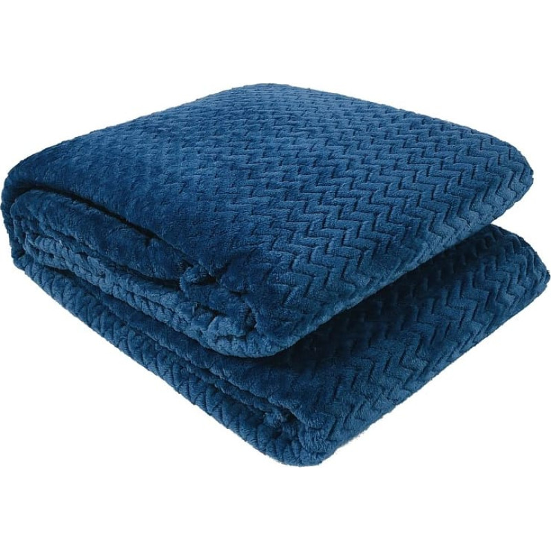 Mikrošķiedras sega 200x220 Traffic tumši zila 50 zigzaga pleds