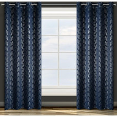 Aptumšojošs aizkars 140x250 polistirols tumši zils sudrabs, gatavs ar aptumšošanas starplikām