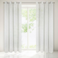 Aizkars 140x250 Cream Sotera, gatavs ar cilpām, dekorēts ar izšuvumiem klasiskā stilā