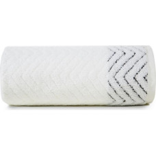 Indila dvielis 70x140 balts 550g/m2 frotē ar ģeometrisku rakstu