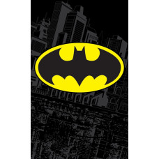 Bērnudārza dvielis 30x50 Betmens melns 6627 logo dzeltens bērnu kokvilna Bat Superhero Bat Man rokām