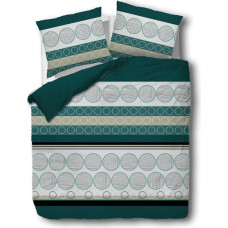Flaneļa gultasveļa 140x200 Stripes apļi 31487/2 pudele zaļi pelēka