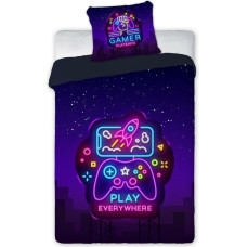 Gultas veļa mirdz tumsā 160x200 021 Neon Play Gamer purpura 1350 kokvilna jaunatnei