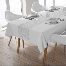 Galda celiņš 45x140 balti pelēki ornamenti 3994 A Panama 99