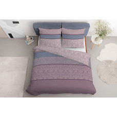 Satīna gultas veļa 160x200 pūderrozā glamūra svītras 3828 A Home Satin 77