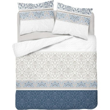 Flaneļa gultas veļa 160 x 200 Ornamenta pelēkzila 4148 A Flaneļa 2022