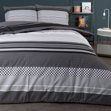 Kokvilnas gultas veļa 180x200 pelēkas melnas svītras 71474/1 Cottonlove 6