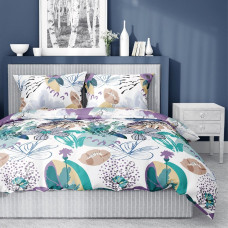 Satīna gultasveļa 160x200 violeti piparmētru ziedi 4245 A Home Satin 11