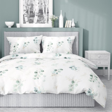 Satīna gultasveļa 160x200 baltās piparmētru lapas 4240 A Home Satin 11