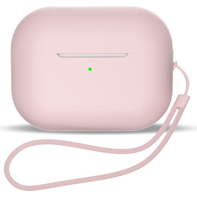 Hurtel Silikona maciņš AirPods 3 austiņām + rokas siksniņa, rozā