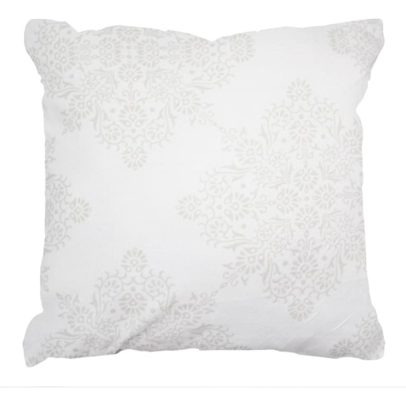 Flaneļa spilvendrāna 40x40 Balta flaneļa ar ziediem ar rāvējslēdzēju, vienkrāsaina