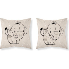 Kokvilnas spilvendrāna 40x40 Elephant stars bēšs abpusējs PSBA 30 B Mayamoo 26