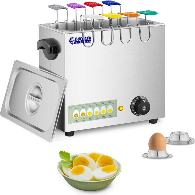 Royal Catering Olu plīts ierīce 8 olu vārīšanai 2600W 30 - 110C + 4x olu statīvs