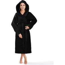 Robin XXL frotē peldmētelis ar kapuci, melna viesnīcas kokvilna, 450g/m2