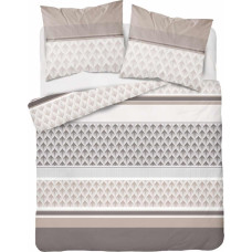 Kokvilnas gultasveļa 180x200 brūnu svītru ornamenti 4576 A Kokvilna 16