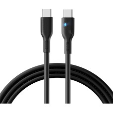 Joyroom USB-C kabelis ar LED 100W, 2m, melns