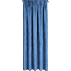 Gatavs Amaya aizkars 140x250, tumši zils, strukturāls samts, uz lentes