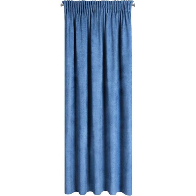 Gatavs Amaya aizkars 140x250, tumši zils, strukturāls samts, uz lentes